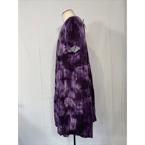 NWT Lularoe Ariel Purple Blue Three Tier Summer Stretch Dress Pockets Sz 2XL - Picture 6 of 16